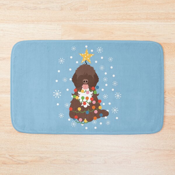 Item preview, Brown White Cockapoo Cavapoo Christmas Tree 1 designed and sold by Lulupainting.