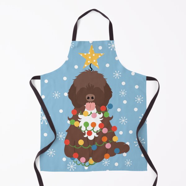Item preview, Brown White Cockapoo Cavapoo Christmas Tree 1 designed and sold by Lulupainting.