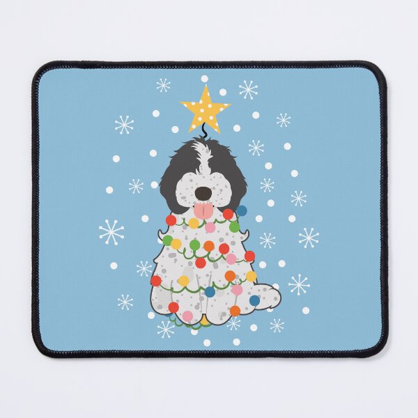 Item preview, Black Gray Cockapoo Cavapoo Christmas Tree  designed and sold by Lulupainting.