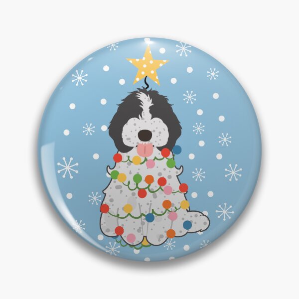 Item preview, Black Gray Cockapoo Cavapoo Christmas Tree  designed and sold by Lulupainting.