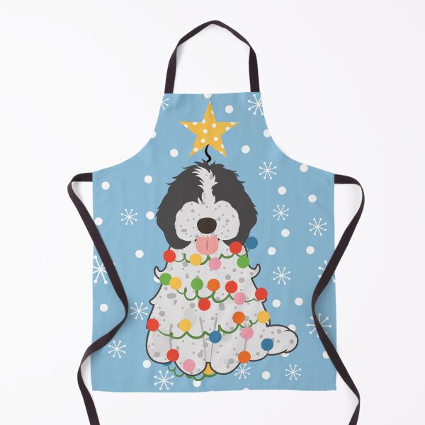 Item preview, Black Gray Cockapoo Cavapoo Christmas Tree designed and sold by Lulupainting.