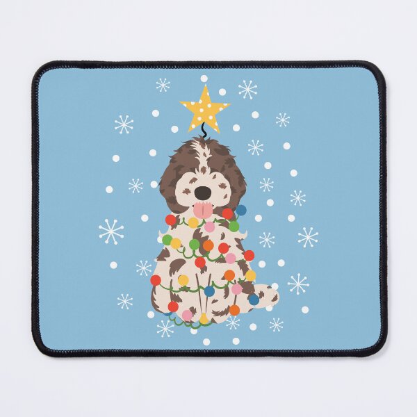 Item preview, Red Merle Cockapoo Cavapoo Christmas Tree designed and sold by Lulupainting.