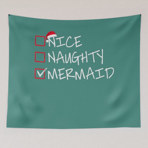 Item preview, Nice Naughty Mermaid Christmas Checklist designed and sold by ArtMeetsPizza.