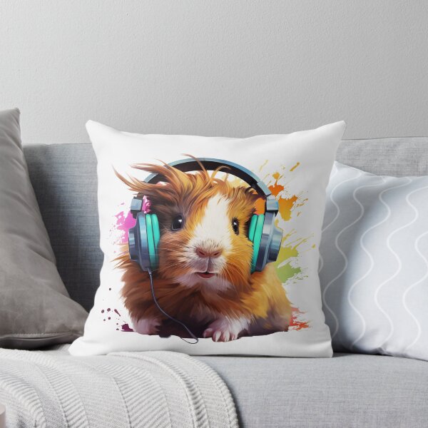 Item preview, Watercolor Headphones Funny Guinea Pig   designed and sold by ArtFromBeyond.
