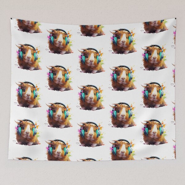 Item preview, Watercolor Headphones Funny Guinea Pig   designed and sold by ArtFromBeyond.