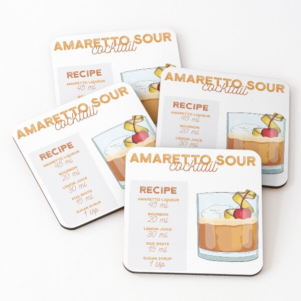 Item preview, Amaretto Sour Cocktail Recipe designed and sold by kimberpix.