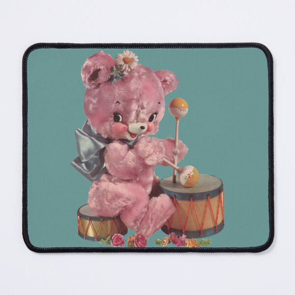 Item preview, Pink Drumming Bear designed and sold by The kitschy Citrus.