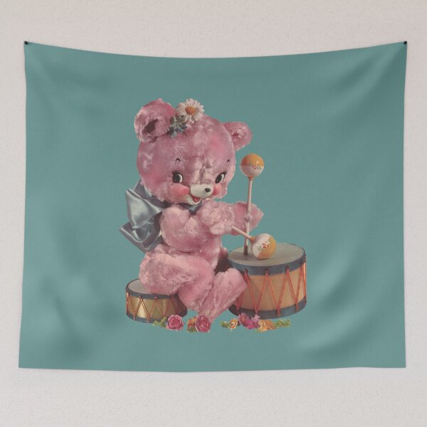 Item preview, Pink Drumming Bear designed and sold by The kitschy Citrus.