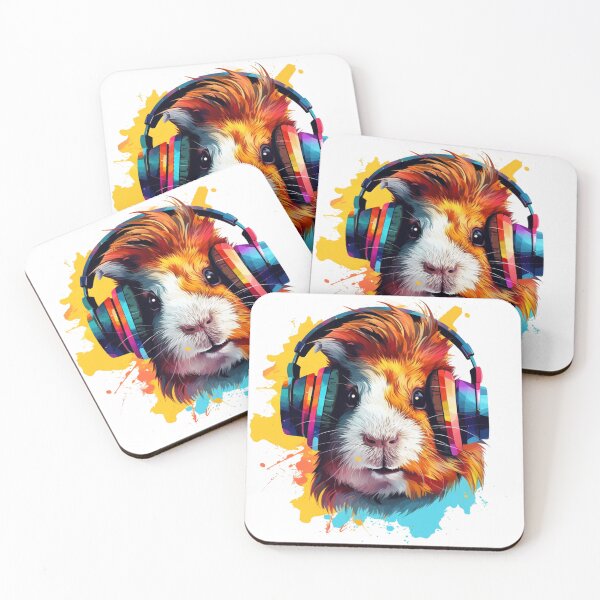 Item preview, Watercolor Headphones Funny Guinea Pig   designed and sold by ArtFromBeyond.