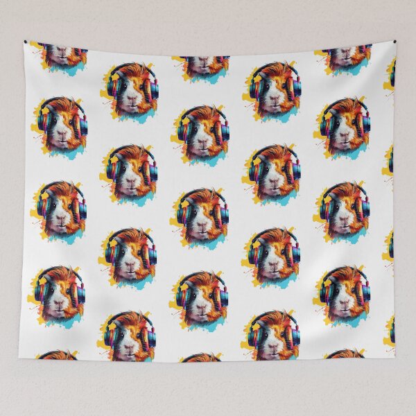 Item preview, Watercolor Headphones Funny Guinea Pig   designed and sold by ArtFromBeyond.