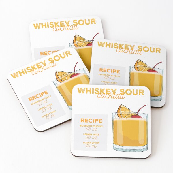 Item preview, Whiskey Sour Cocktail Recipe designed and sold by kimberpix.