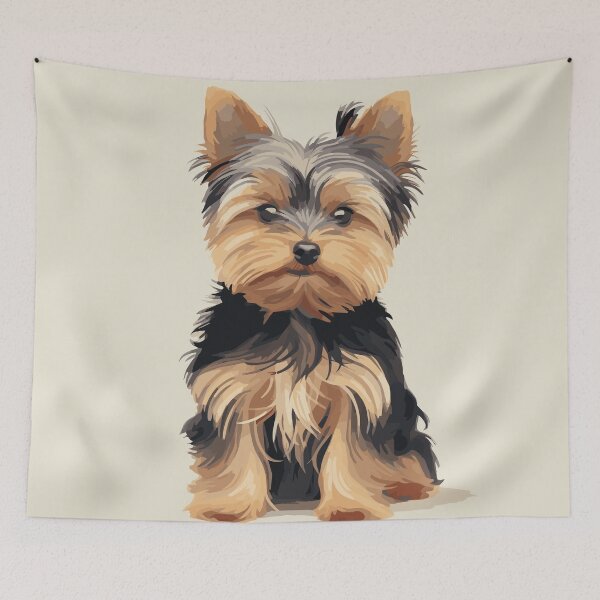Artikelvorschau, Niedlicher Yorkie-Welpe Beige entworfen und verkauft von DreamyDaisy.