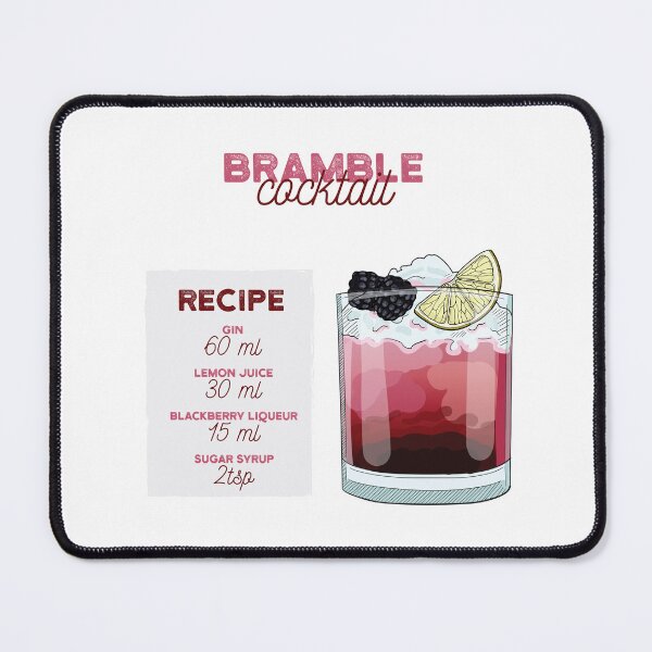 Item preview, Bramble Cocktail Recipe designed and sold by kimberpix.