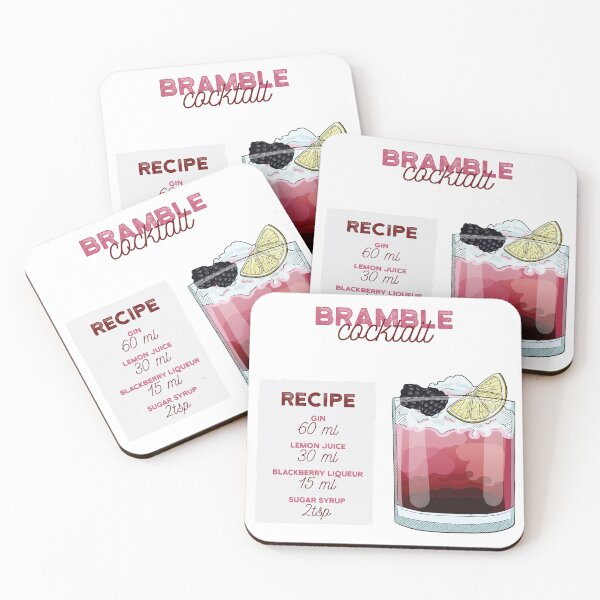 Item preview, Bramble Cocktail Recipe designed and sold by kimberpix.