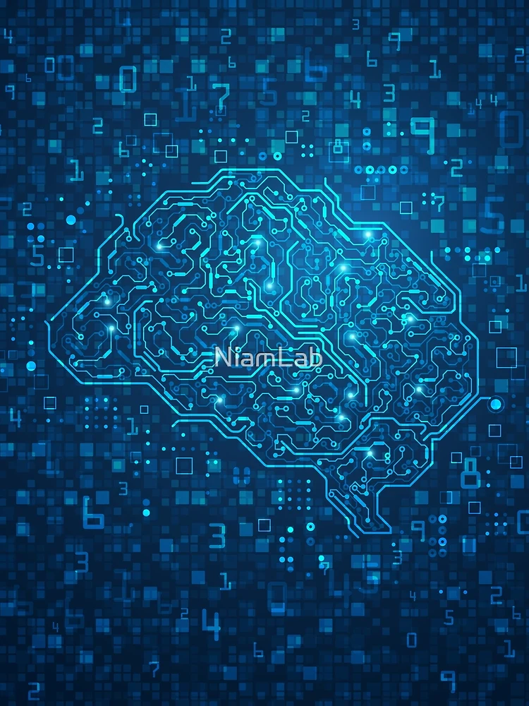 Thumbnail 3 of 3, Scarf, machine learning artificial intelligence programming code brain designed and sold by NiamLab.