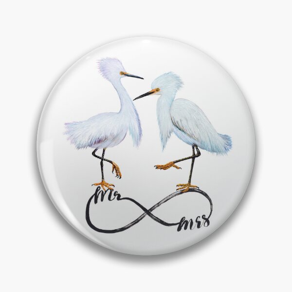 Item preview, Mr and Mrs Snowy Egret Bird designed and sold by Roy & Tiffany.