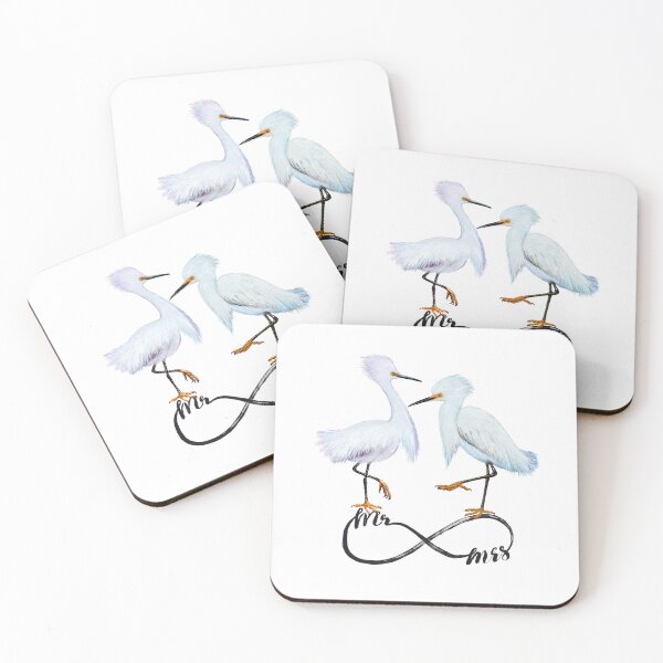 Item preview, Mr and Mrs Snowy Egret Bird designed and sold by Roy & Tiffany.