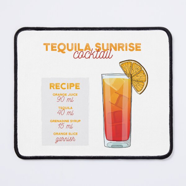 Item preview, Tequila sunrise Cocktail Recipe designed and sold by kimberpix.