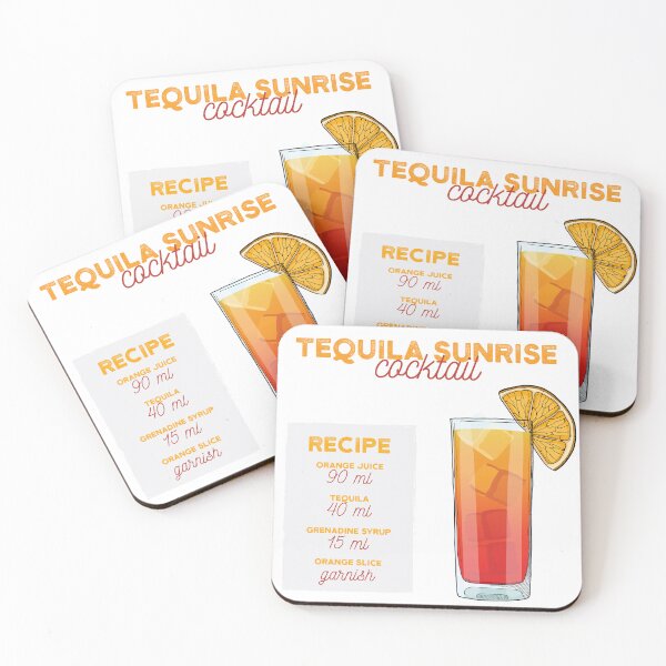 Item preview, Tequila sunrise Cocktail Recipe designed and sold by kimberpix.