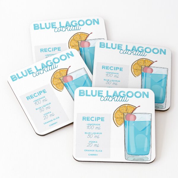 Item preview, Blue Lagoon Cocktail Recipe designed and sold by kimberpix.