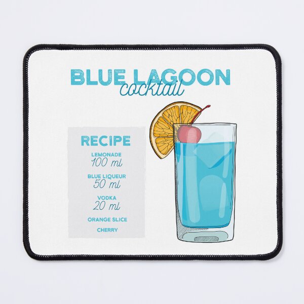 Item preview, Blue Lagoon Cocktail Recipe designed and sold by kimberpix.