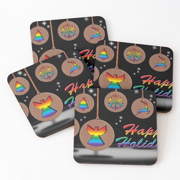 Item preview, Happy Holidays LGBT Ornaments Gay Rainbow Pride Colors designed and sold by TheirChoice.