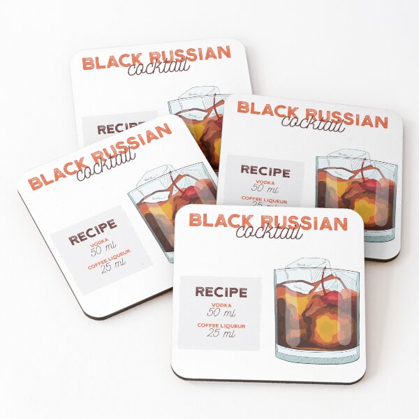 Item preview, Black Russian Cocktail Recipe designed and sold by kimberpix.