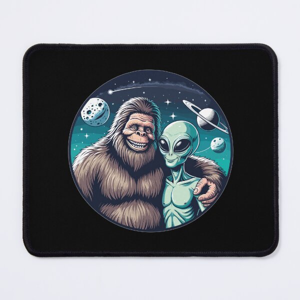 Item preview, Happy Alien Bigfoot friends Sasquatch Extraterrestrial UFO designed and sold by CG Studio.