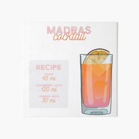 Aperçu de l'œuvre Recette de cocktail Madras créée et vendue par kimberpix.
