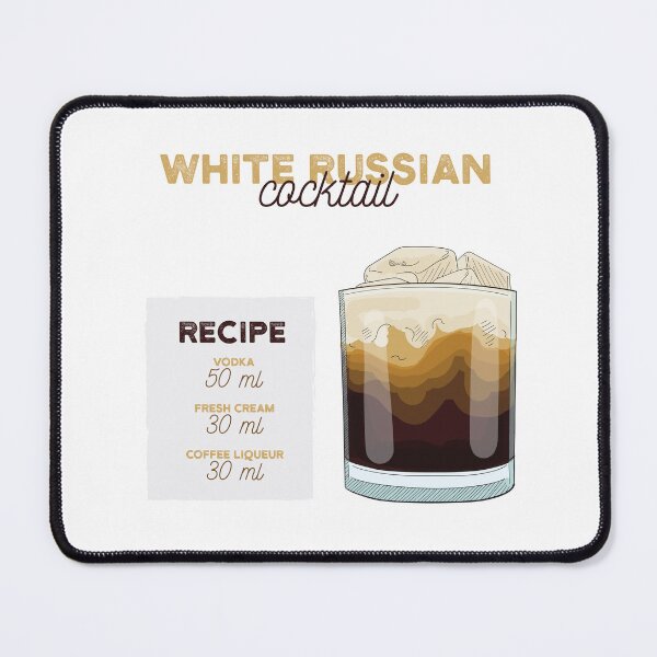 Item preview, White Russian Cocktail Recipe designed and sold by kimberpix.