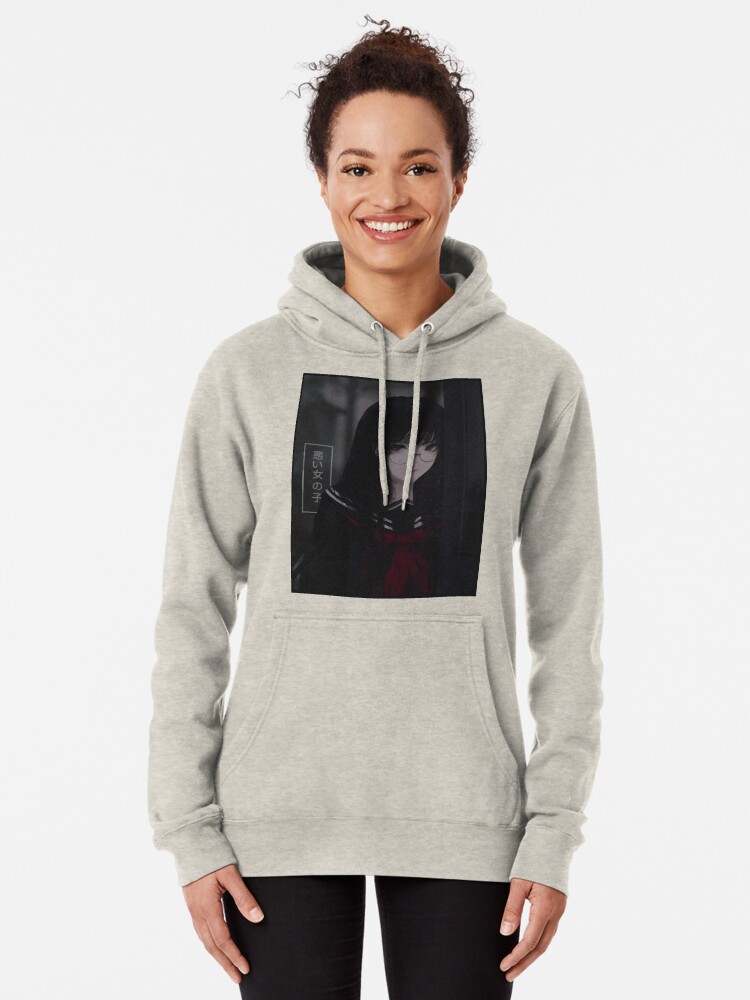 anime girl black hoodie