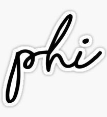 Cursive Phi Sticker