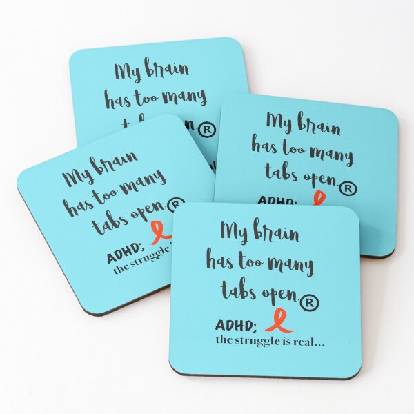 Item preview, My brain has too many tabs open, ADHD, Neurodiverse gift, registered trademark designed and sold by LuluLaRock.