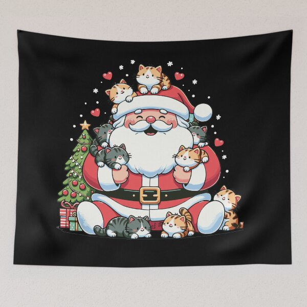 Item preview, Cute Santa Claus with Cute Kittens Cat Christmas designed and sold by CG Studio.