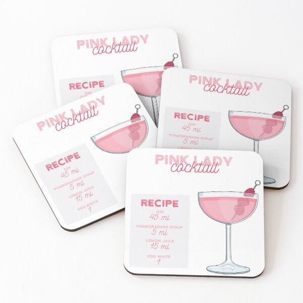 Item preview, Pink Lady Cocktail Recipe designed and sold by kimberpix.