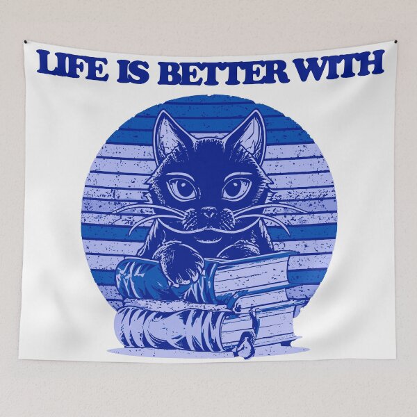 Item preview, Life is better with cats and books designed and sold by Ivanc2814.
