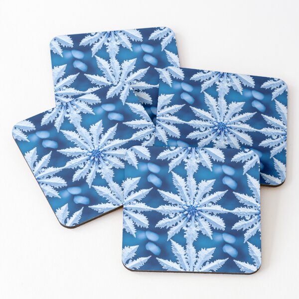 Item preview, Coral Blue Snowflake Ice Bloom designed and sold by TheLastGarden.
