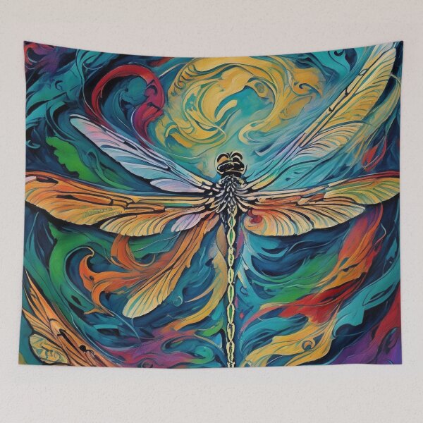 Item preview, Dragonfly Stained Glass Cartoon designed and sold by druidwolfart.