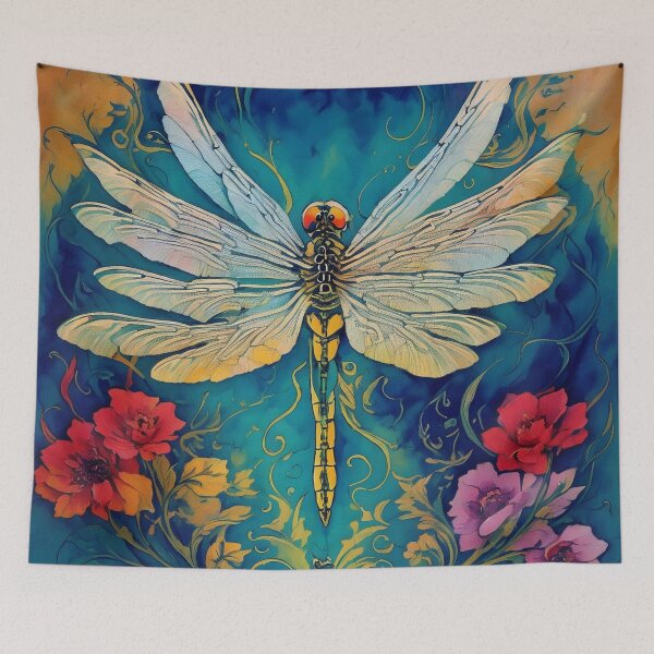 Item preview, Dragonfly Stained Glass Cartoon designed and sold by druidwolfart.