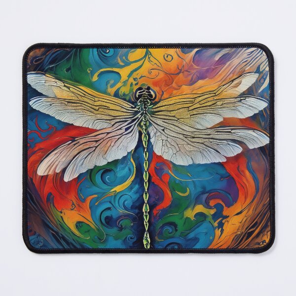 Item preview, Dragonfly Stained Glass Cartoon designed and sold by druidwolfart.