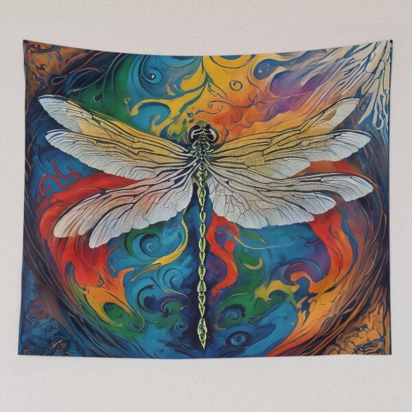 Item preview, Dragonfly Stained Glass Cartoon designed and sold by druidwolfart.