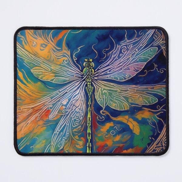 Item preview, Dragonfly Stained Glass Cartoon designed and sold by druidwolfart.
