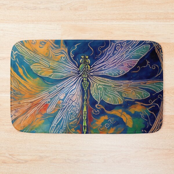 Item preview, Dragonfly Stained Glass Cartoon designed and sold by druidwolfart.