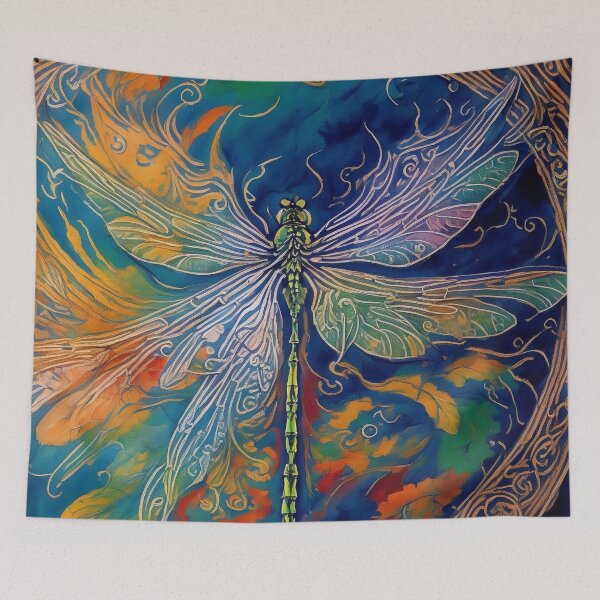 Item preview, Dragonfly Stained Glass Cartoon designed and sold by druidwolfart.