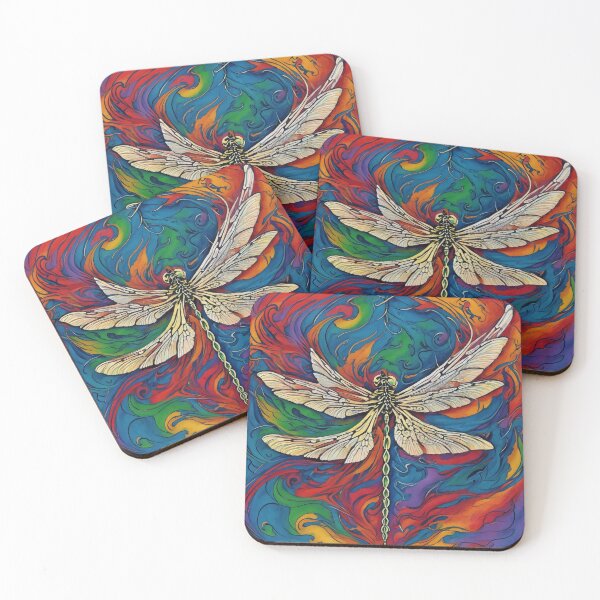 Item preview, Dragonfly Stained Glass Cartoon designed and sold by druidwolfart.