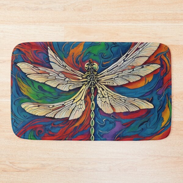 Item preview, Dragonfly Stained Glass Cartoon designed and sold by druidwolfart.