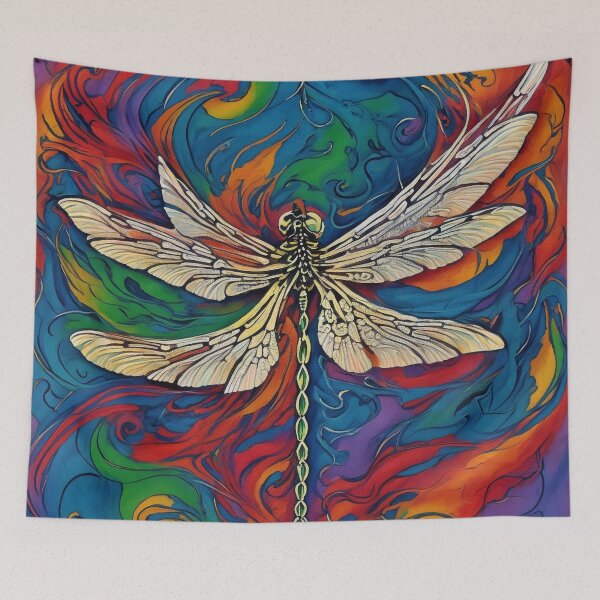 Item preview, Dragonfly Stained Glass Cartoon designed and sold by druidwolfart.