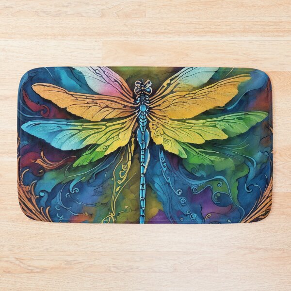 Item preview, Dragonfly Stained Glass Cartoon designed and sold by druidwolfart.
