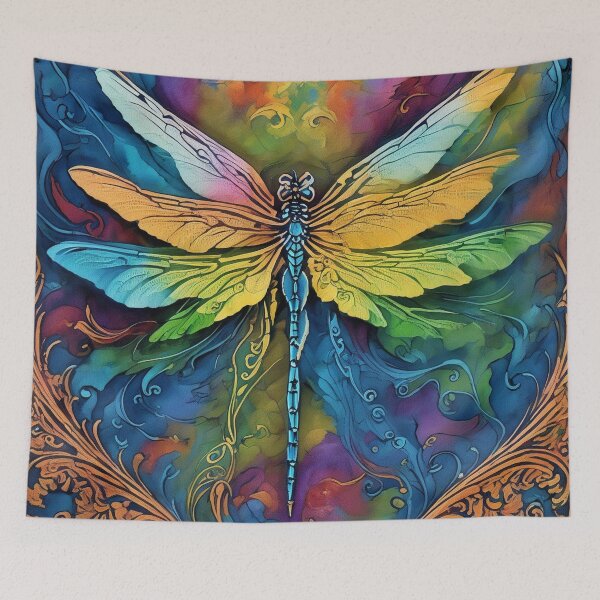 Item preview, Dragonfly Stained Glass Cartoon designed and sold by druidwolfart.