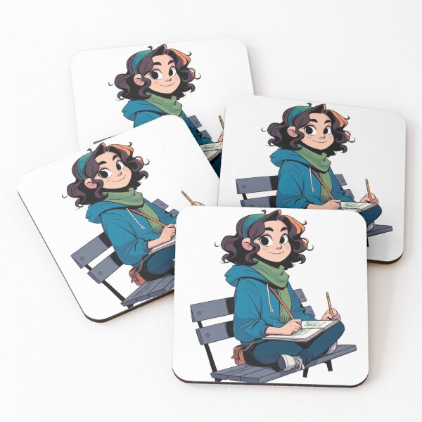 Item preview, Girl sitting on a bench Hooky Style #1 designed and sold by AIrtisticPrints.